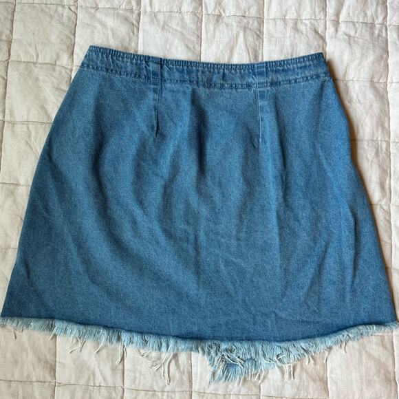 Cello Jeans Asymmetrical Fringe Denim Mini Skirt Coastal Cowgirl y2k- Small - Picture 2 of 8